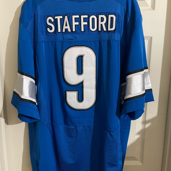 Nike NFL Players On Field Matthew Stafford Blue Detroit Lions Legend #9 Jersey - Picture 8 of 11